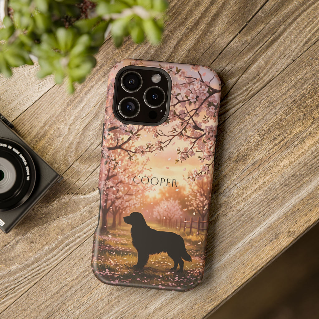 Personalized Golden Retriever Autumn Forest Phone Case — Wireless Charging Cover
