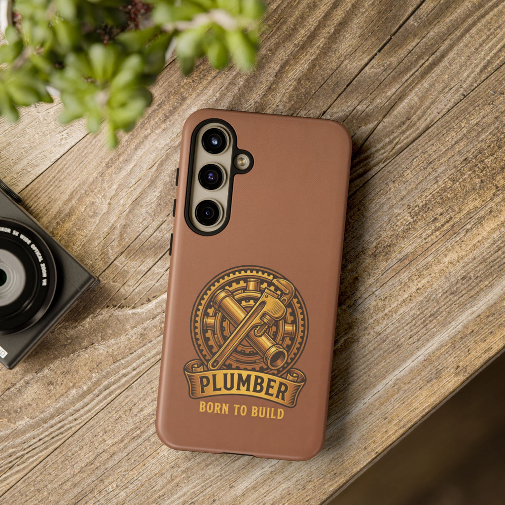 Plumber Born to Build Leather Phone Case - Samsung & iPhone Series