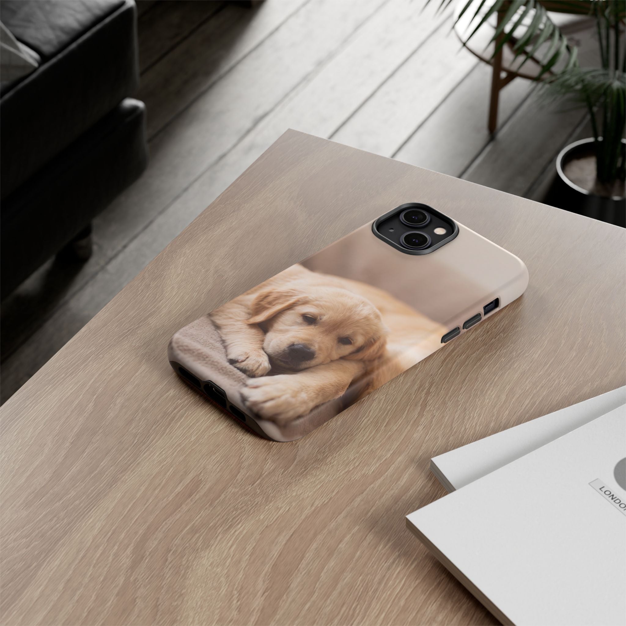 Sleepy Golden Retriever Puppy Phone Case | Cozy Cuddly Puppy Portrait | Samsung & iPhone