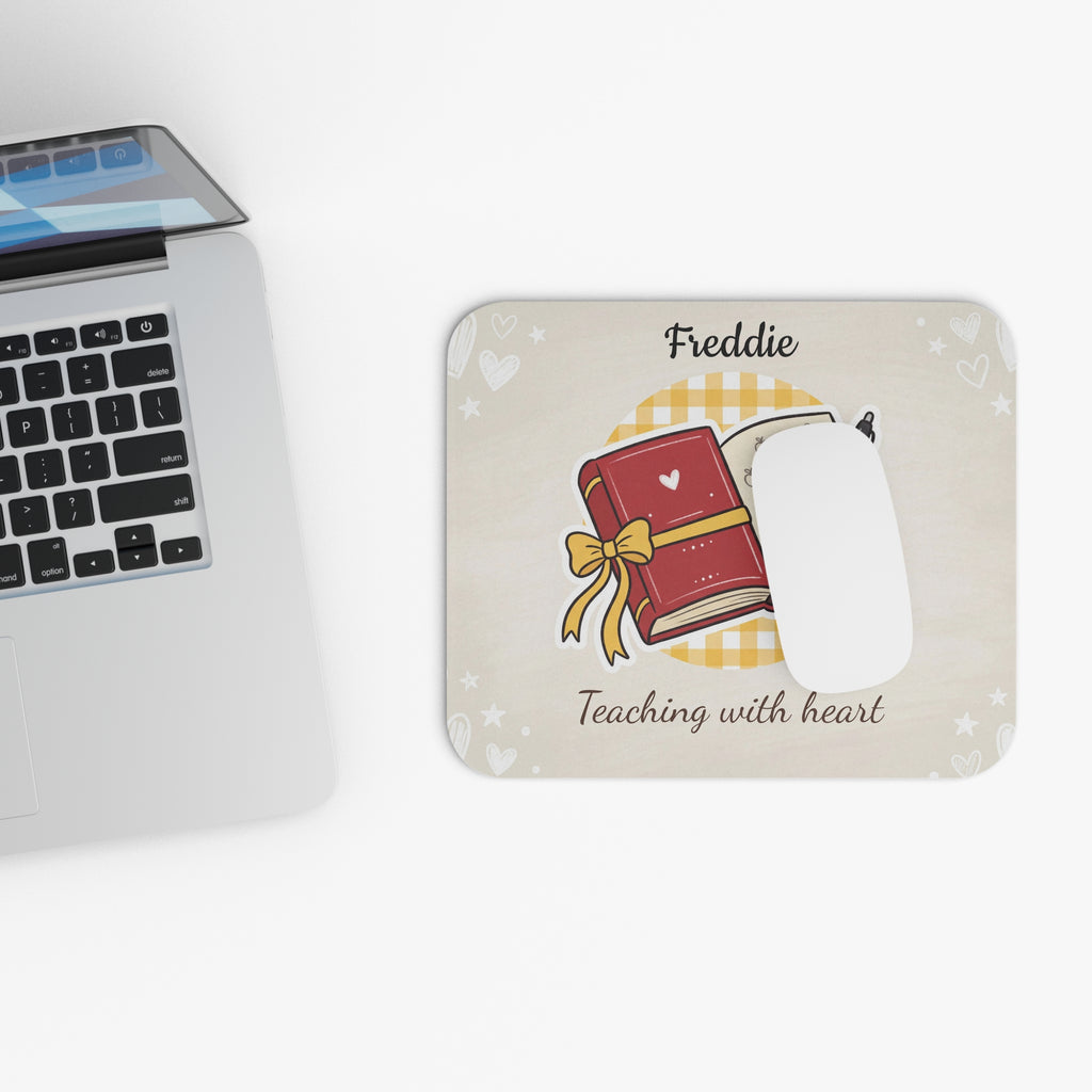 Personalized Teacher Mouse Pad with Name and message , Book Design