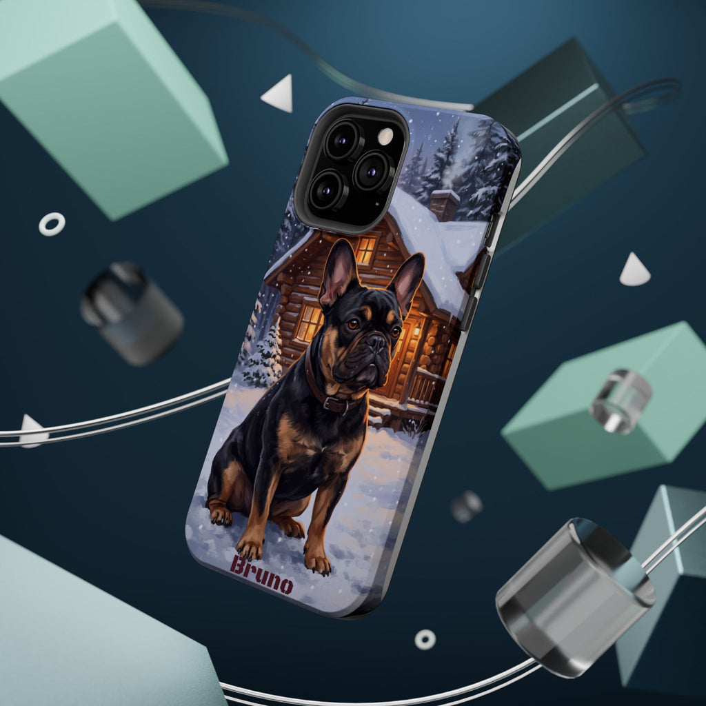 Personalized French Bulldog Cozy Cabin Phone Case — Wireless Charging Cover