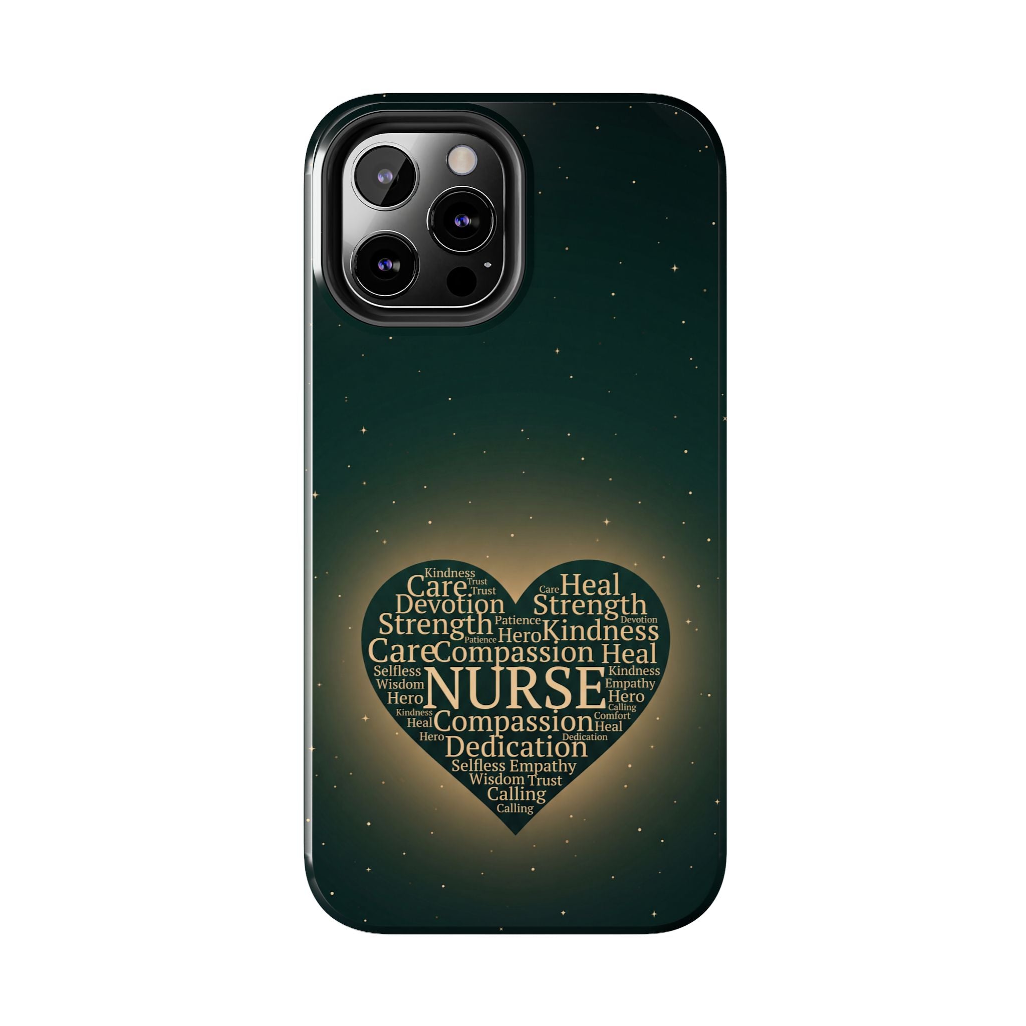 Nurse Heart Tough Phone Case — Inspirational Word Cloud Tribute - iphone and Samsung Galaxy series