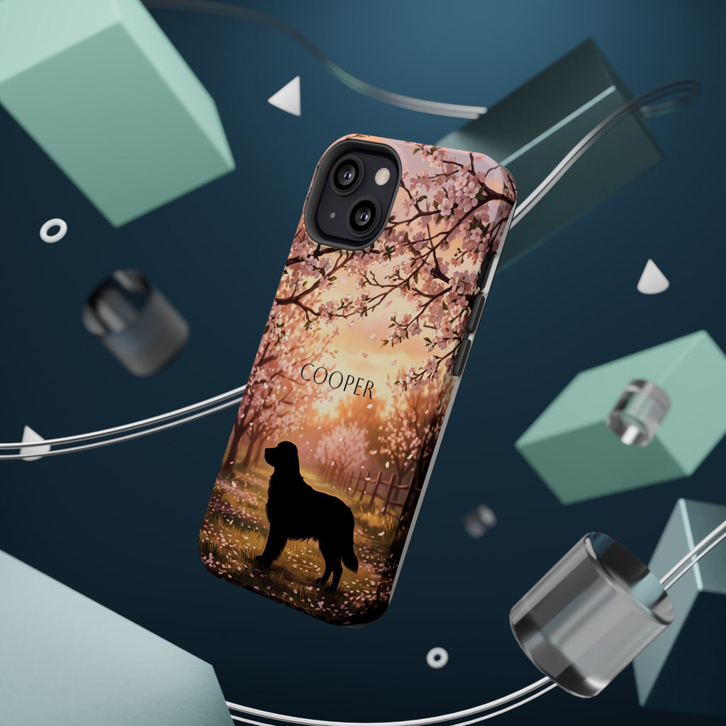 Personalized Golden Retriever Autumn Forest Phone Case — Wireless Charging Cover