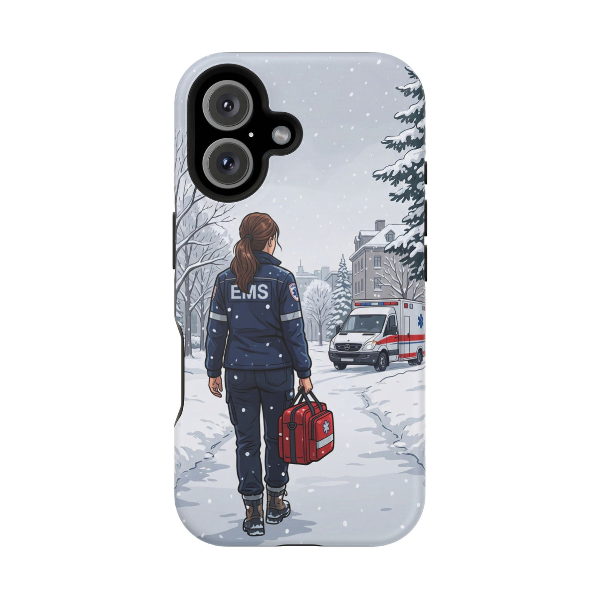 Paramedic/EMT Winter Phone Case — Magnetic Wireless Charging Cover