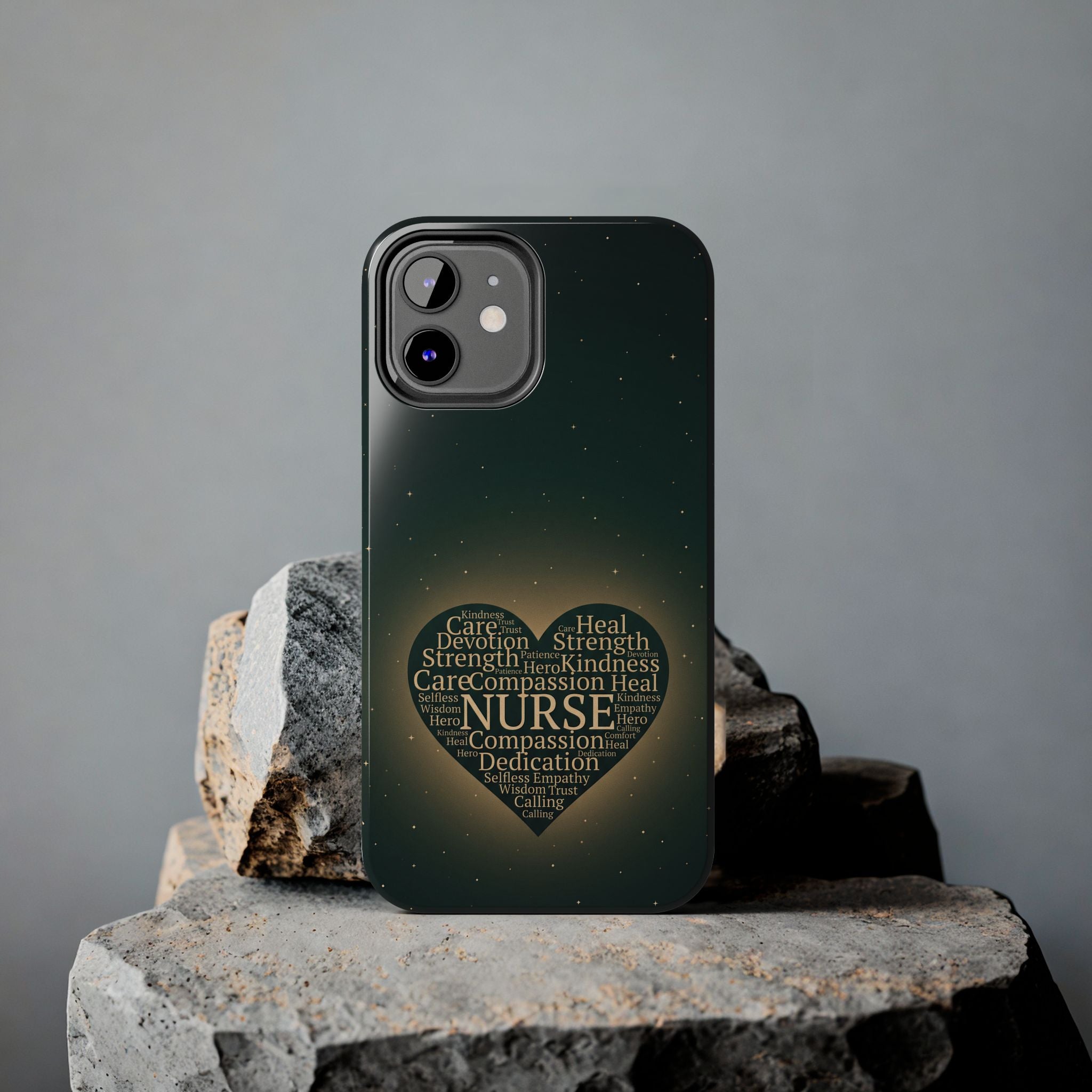 Nurse Heart Tough Phone Case — Inspirational Word Cloud Tribute - iphone and Samsung Galaxy series