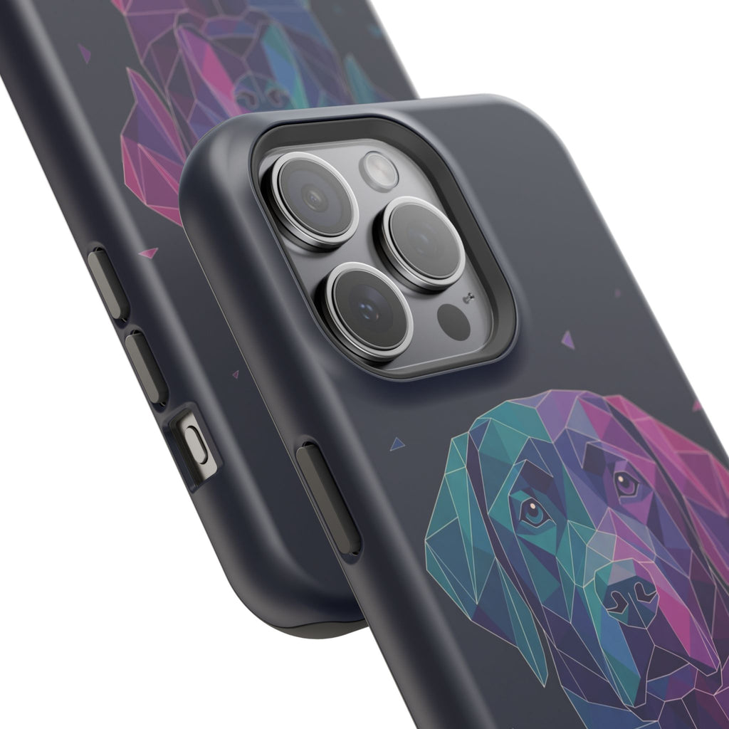 Geometric Labrador Phone Case — Tough Magnetic Case with Wireless Charging