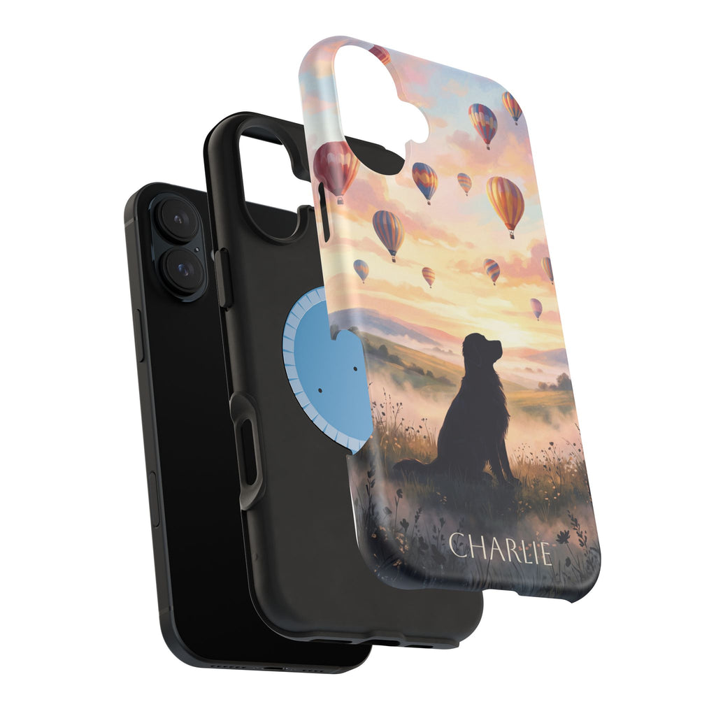 Personalized Golden Retriever Hot Air Balloon Phone Case — Wireless Charging Cover