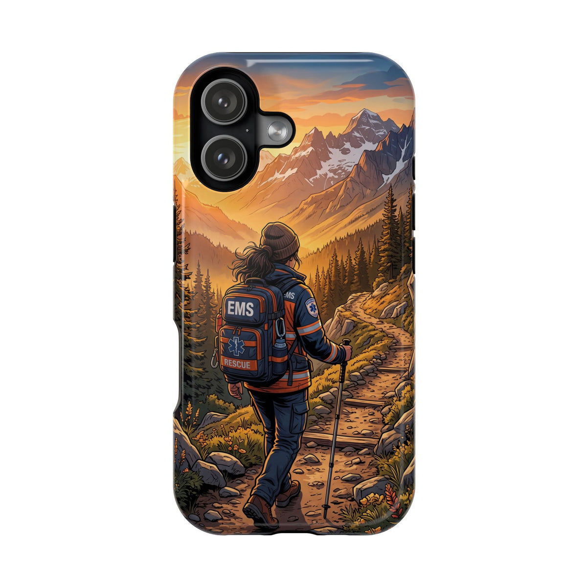 Paramedic/EMT Mountain Phone Case — Magnetic Wireless Charging Cover