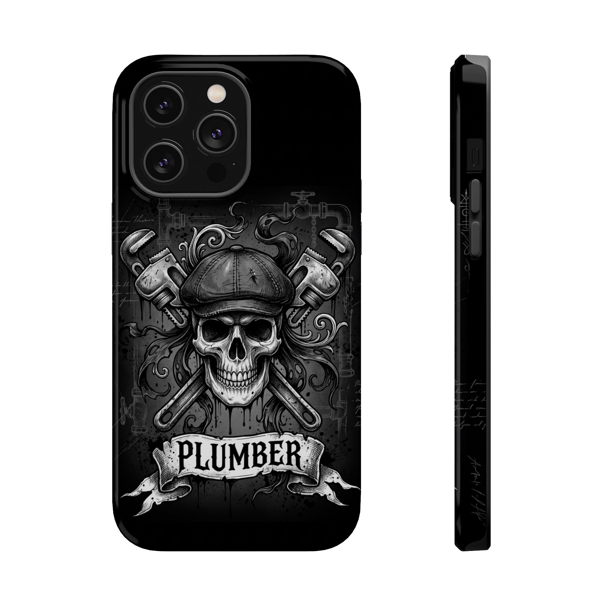 Skull & Wrenches Plumber Phone Case — Wireless Charging Cover