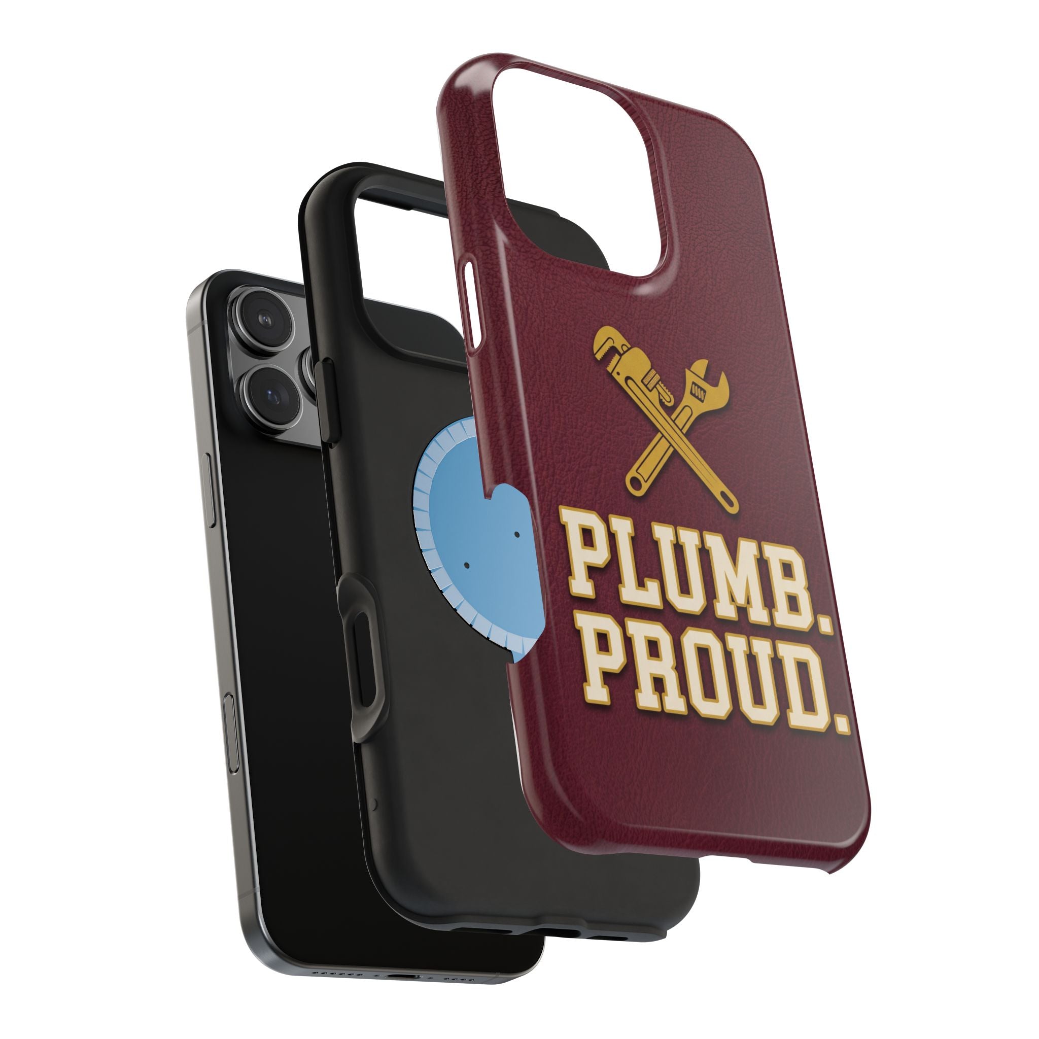 Plumb. Proud. Phone Case — Crossed Wrenches Wireless Charging Cover