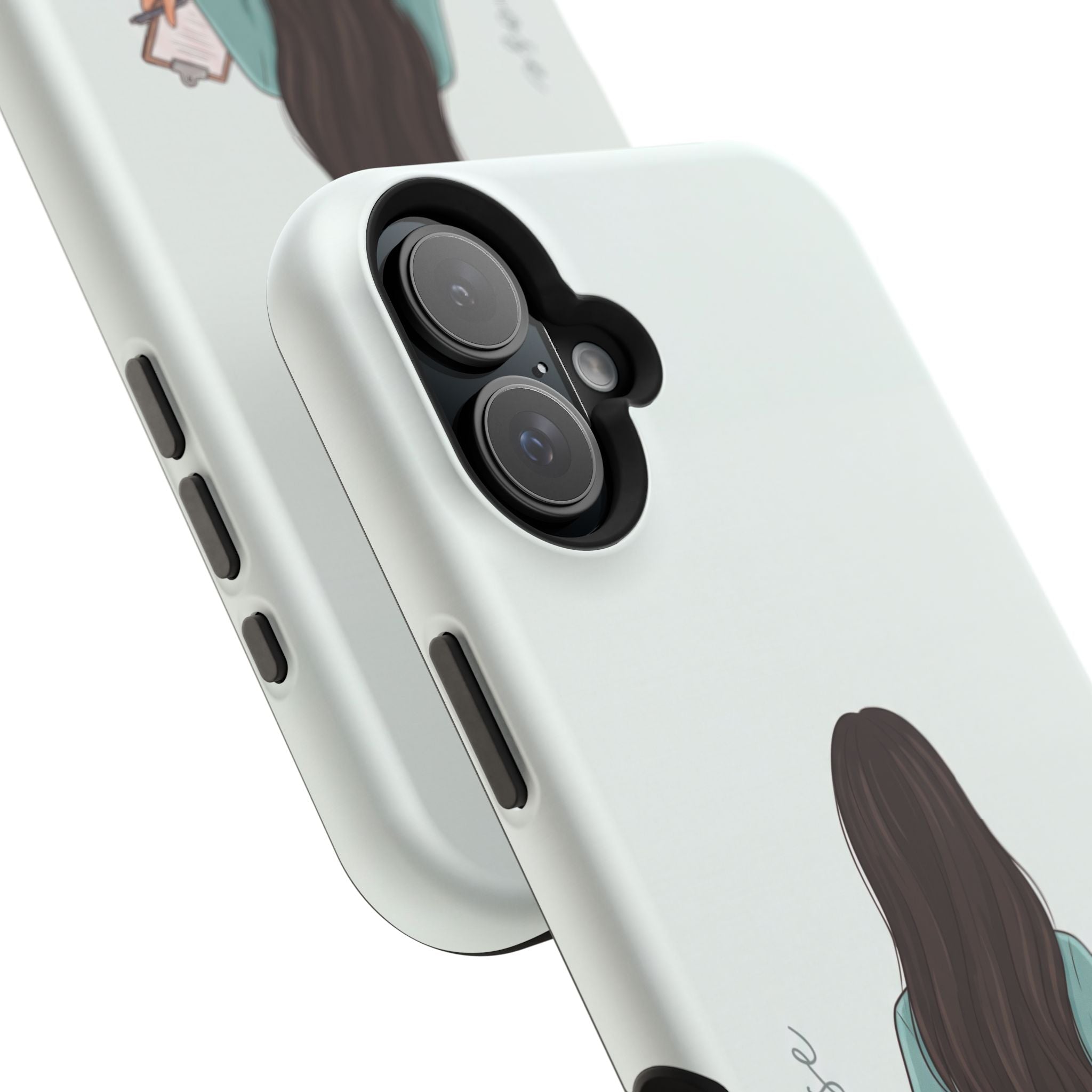 Nurse Illustration Phone Case — Impact-Resistant Wireless Charging Cover