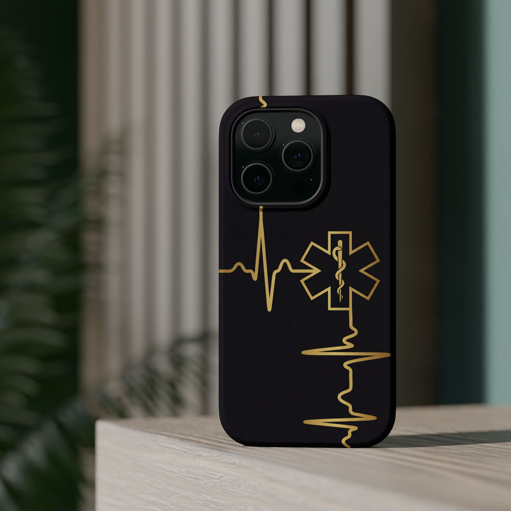 Paramedic/EMT Heartbeat Line Phone Case — Magnetic Wireless Charging Cover