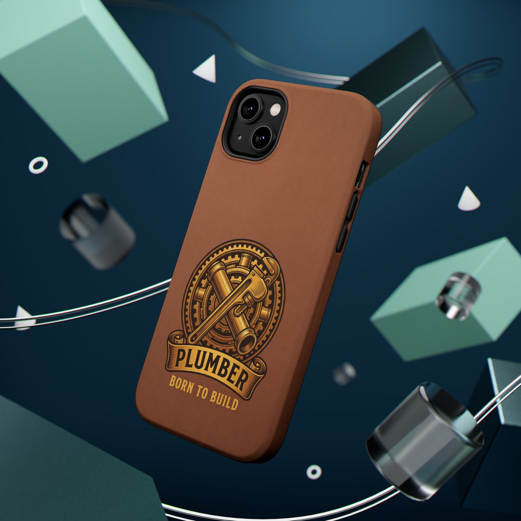 Plumber Born to Build Phone Case — Badge Wireless Charging Cover