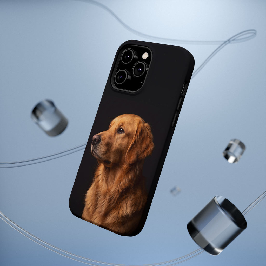 Golden Retriever Portrait Phone Case — Impact-Resistant Wireless Charging Cover
