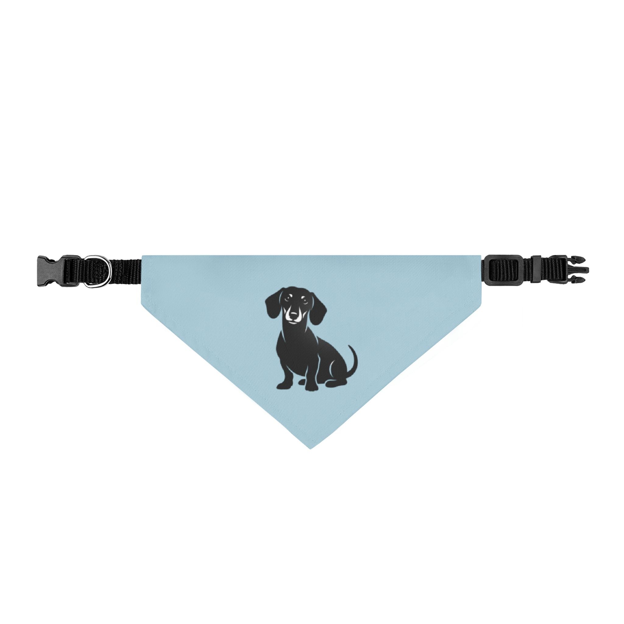 Dachshund Bandana for Dogs | Powder Blue Black Silhouette Design | Dachshund Lover Gift