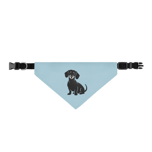 Dachshund Bandana for Dogs | Powder Blue Black Silhouette Design | Dachshund Lover Gift