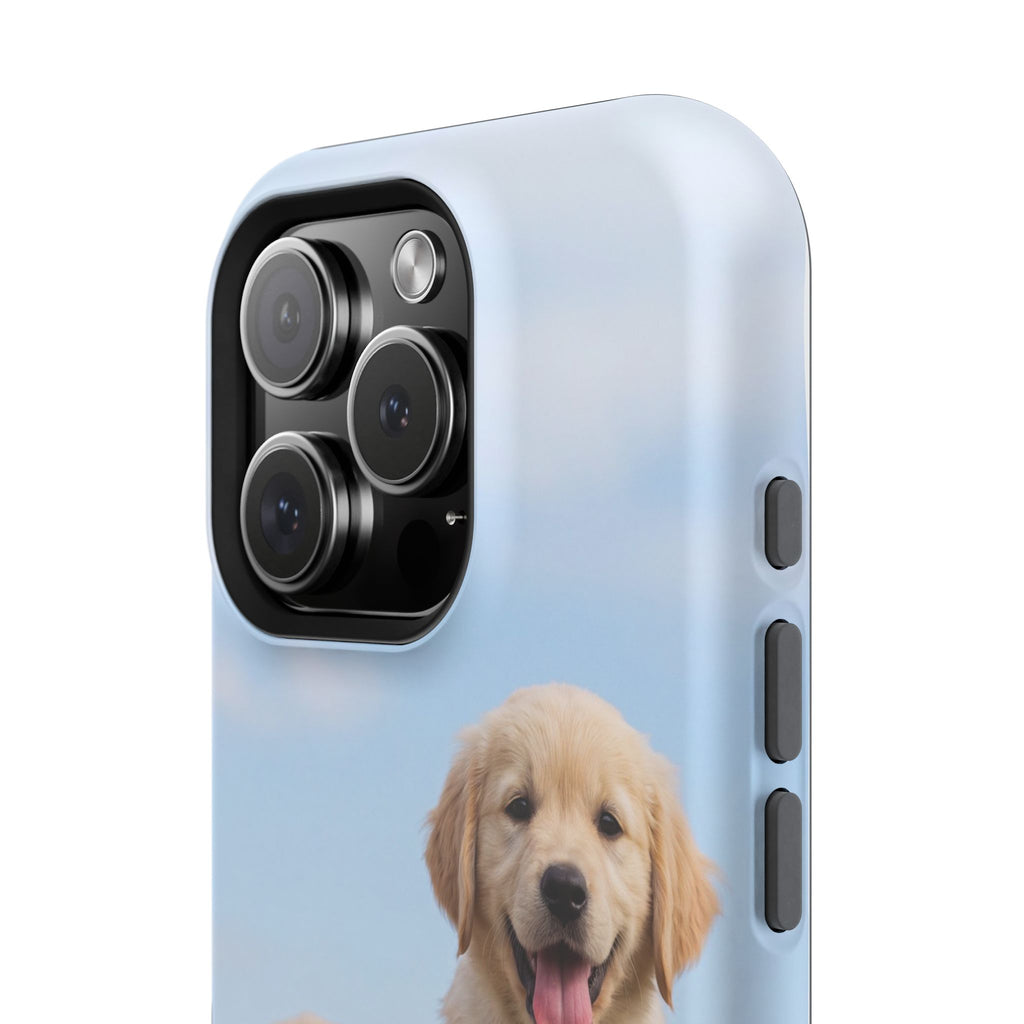 Golden Retriever Puppy Duo Phone Case — Impact-Resistant Wireless Charging Cover