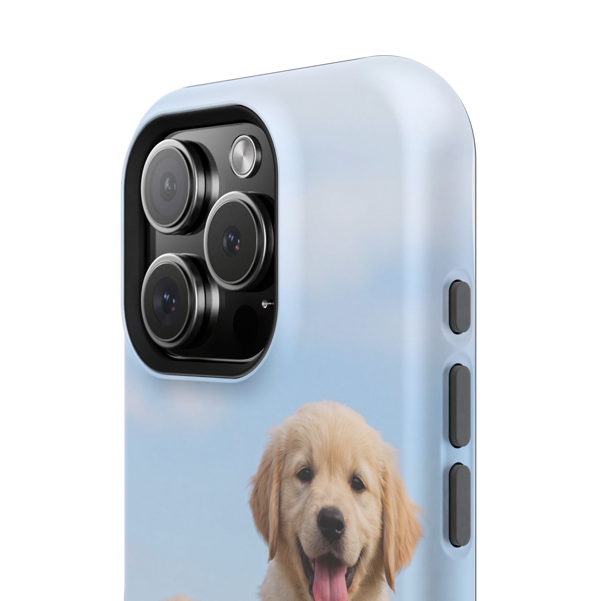 Golden Retriever Puppy Duo Phone Case — Impact-Resistant Wireless Charging Cover