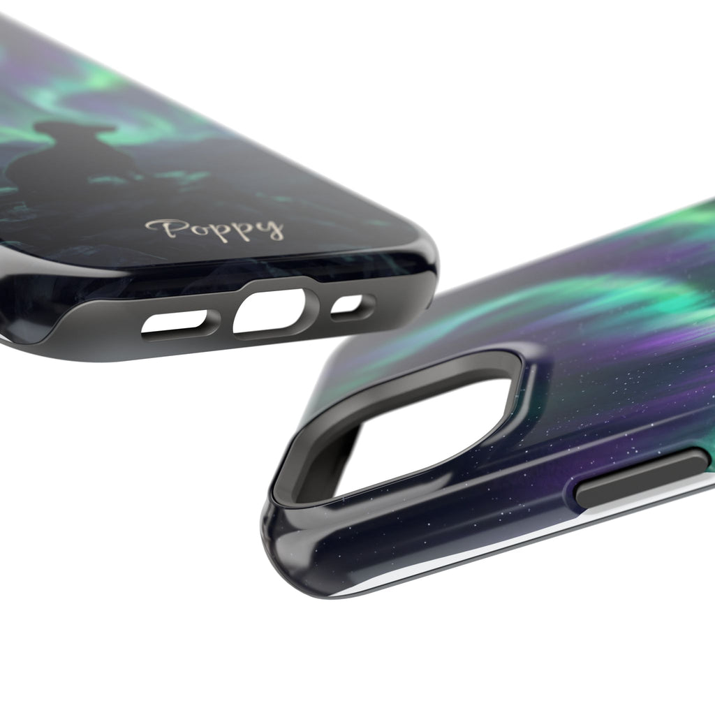 Personalized Dachshund Northern Lights Phone Case — Wireless Charging Cover