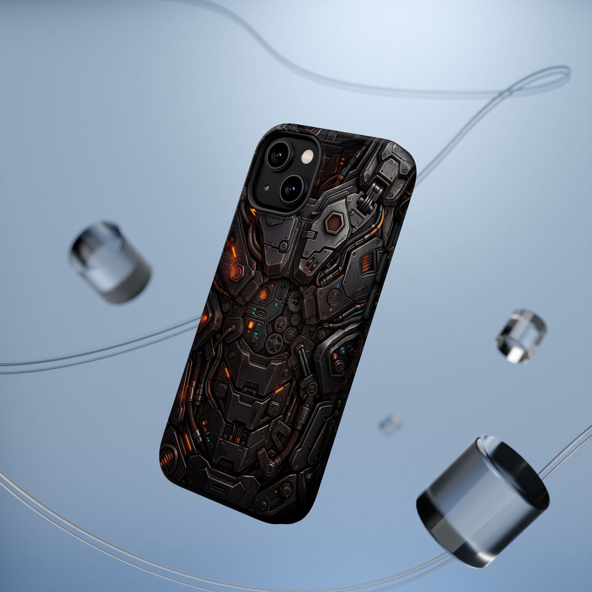 Mech Armor Phone Case — Industrial Circuit Wireless Charging Cover