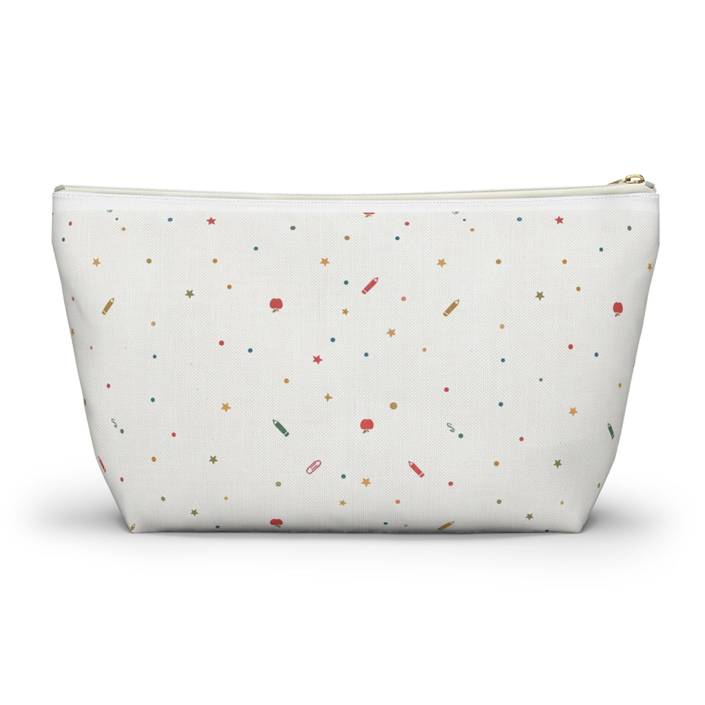 Inspire Teach Blonde Illustrated Teacher Pouch — T-Bottom Zipper Bag