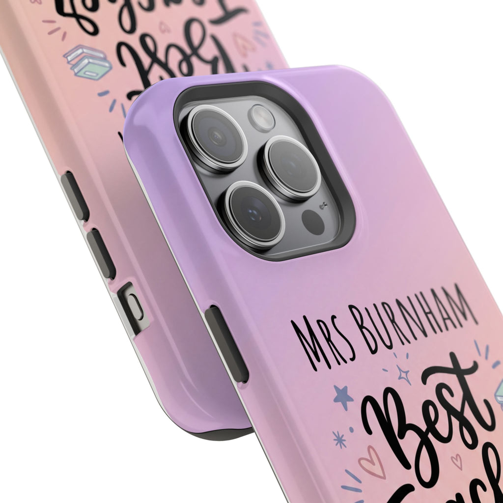 Best Teacher Ever Personalized Phone Case — Wireless Charging Cover