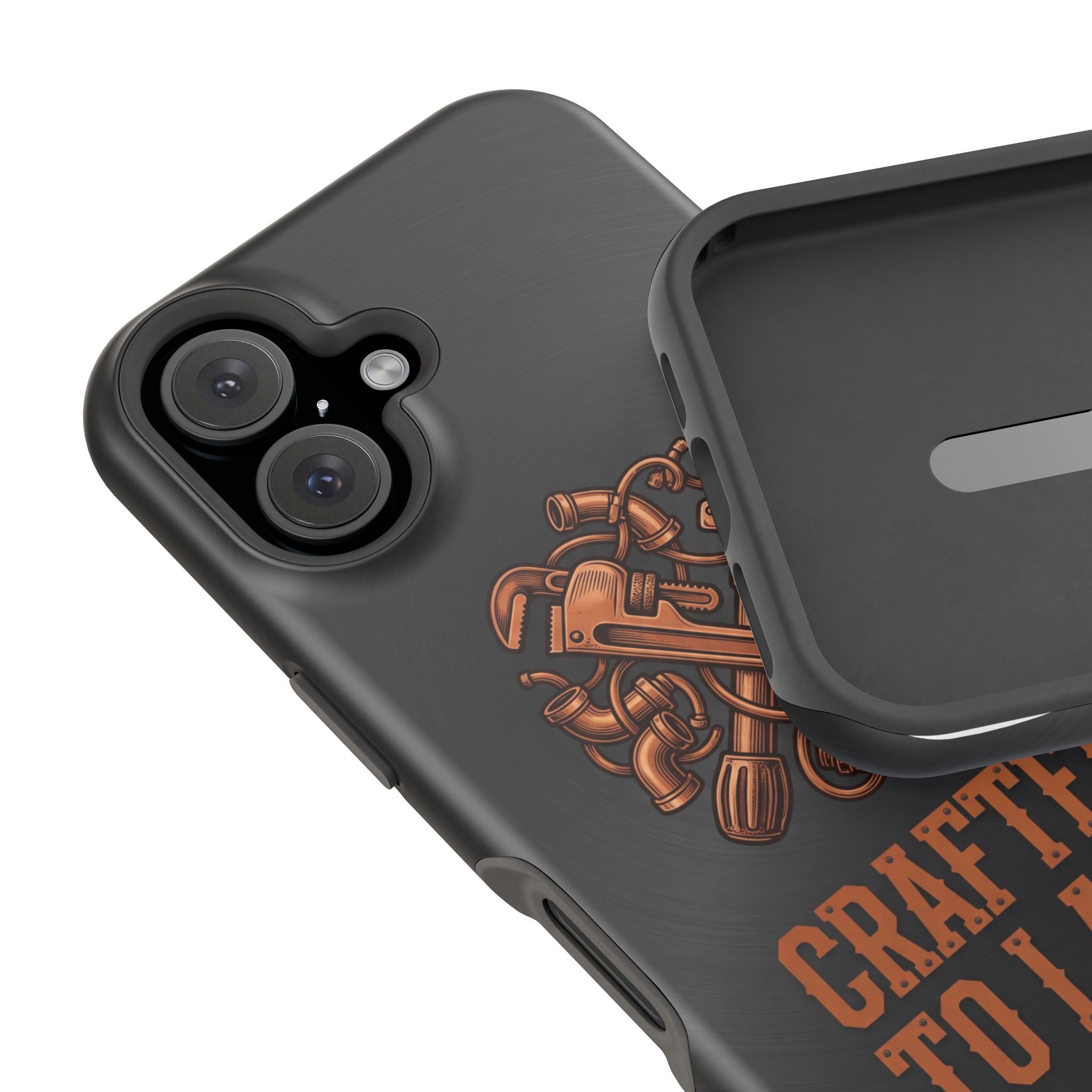 Crafted to Last Phone Case — Crossed Wrenches Wireless Charging Cover
