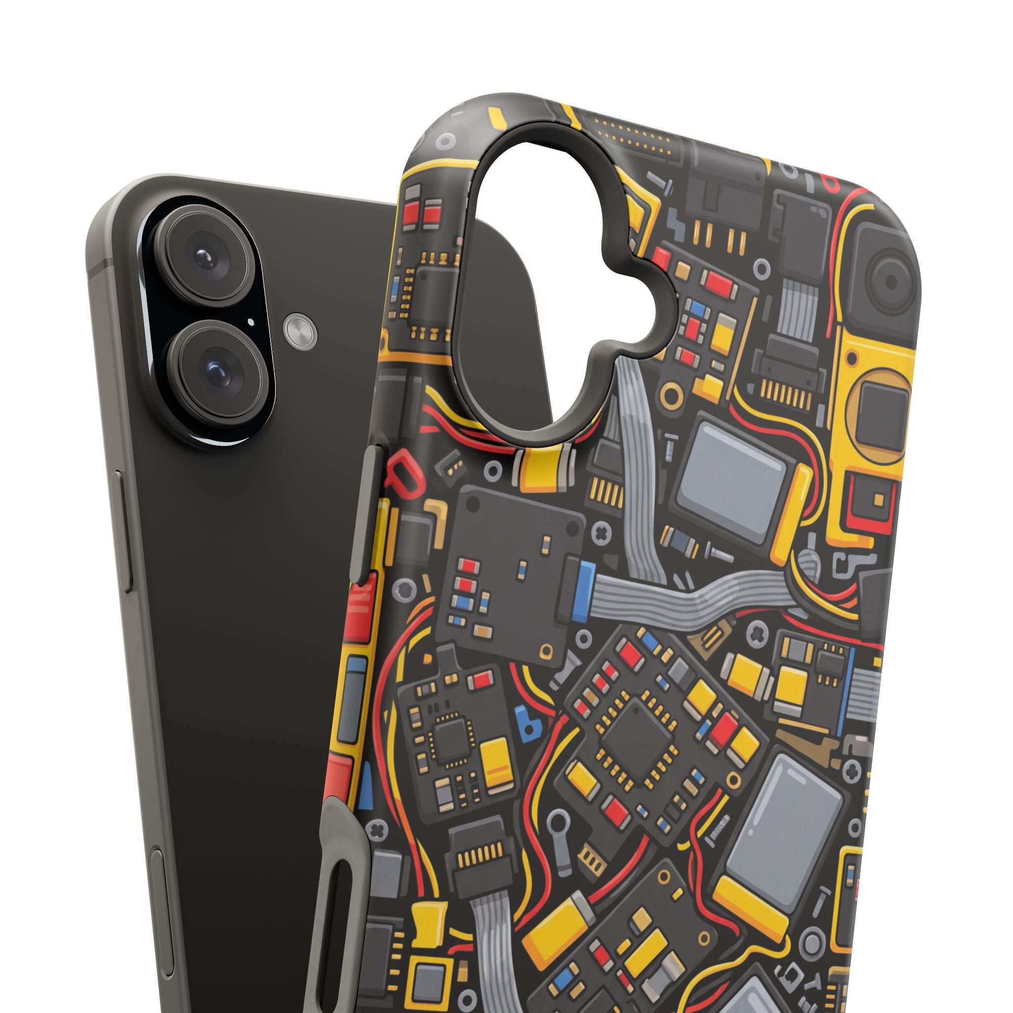 Voltage Board Phone Case — Yellow Circuit Wireless Charging Cover