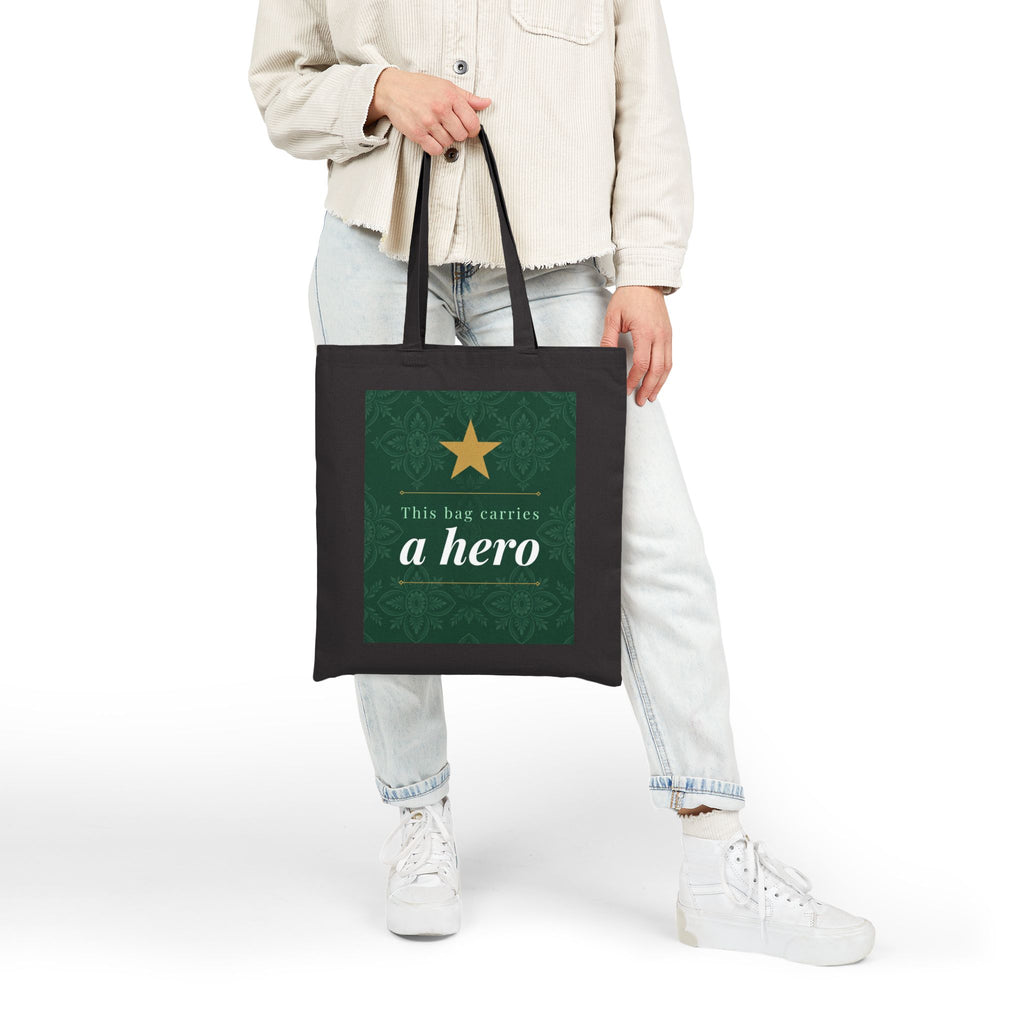 Nurse Tote Bag – This bag carries a hero – Cotton Canvas Tote Bag for Nurses