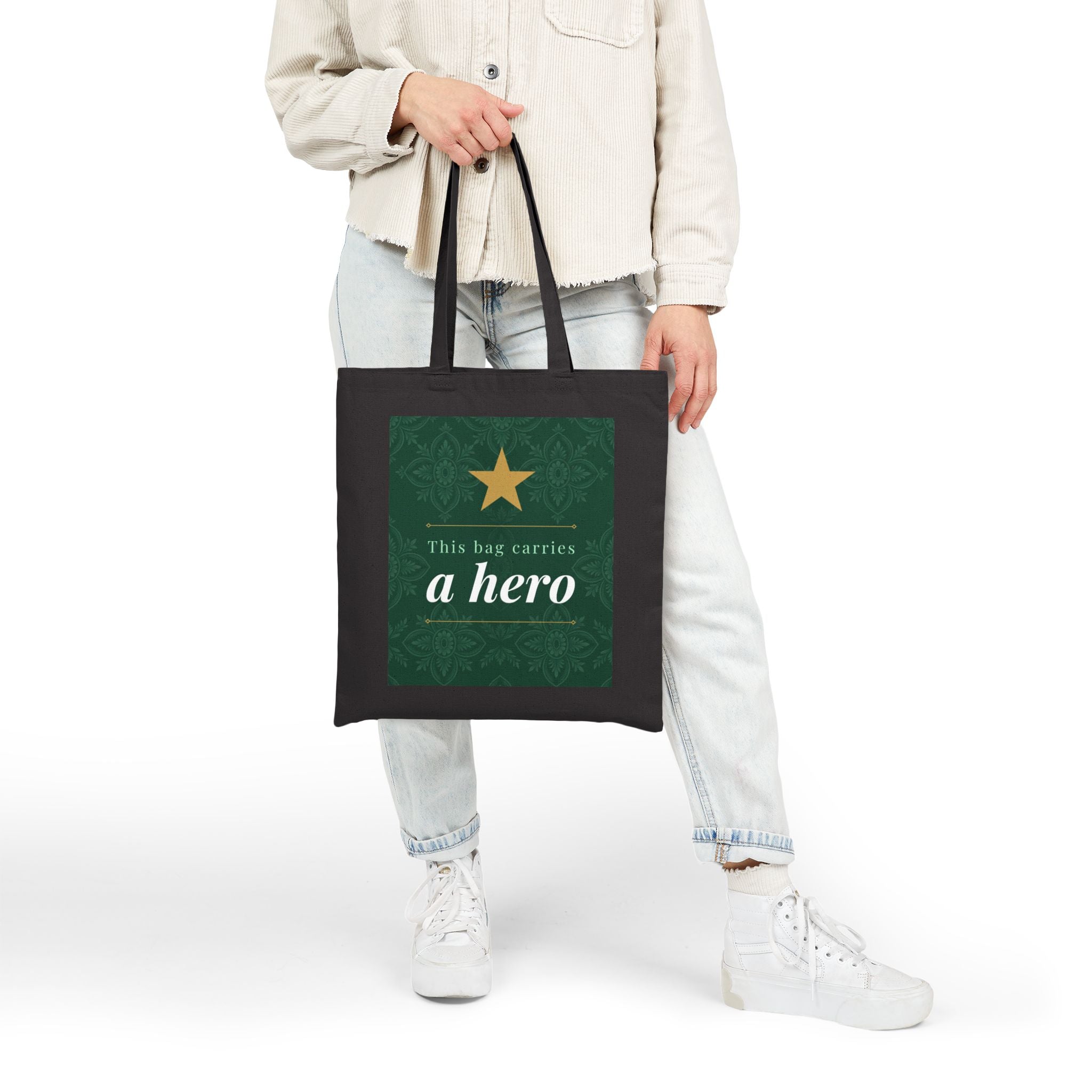 Nurse Tote Bag – This bag carries a hero – Cotton Canvas Tote Bag for Nurses