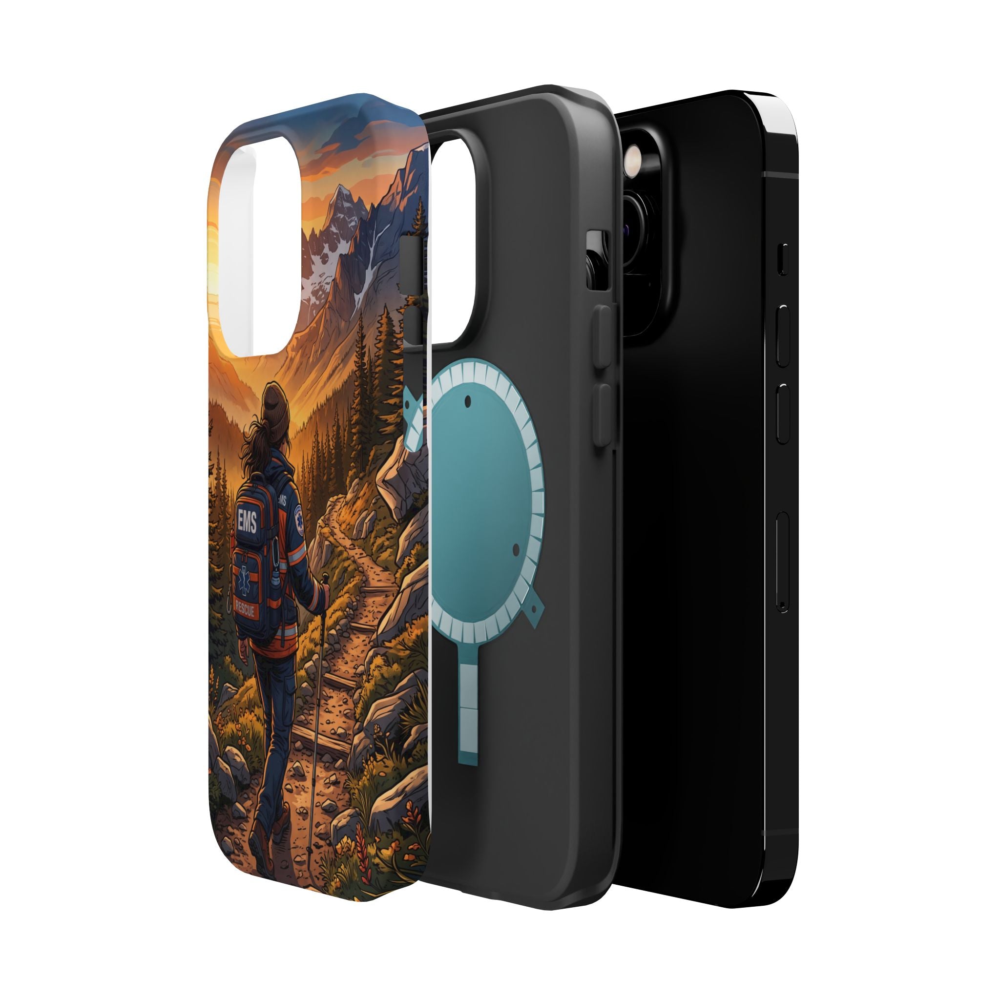 Paramedic/EMT Mountain Phone Case — Magnetic Wireless Charging Cover