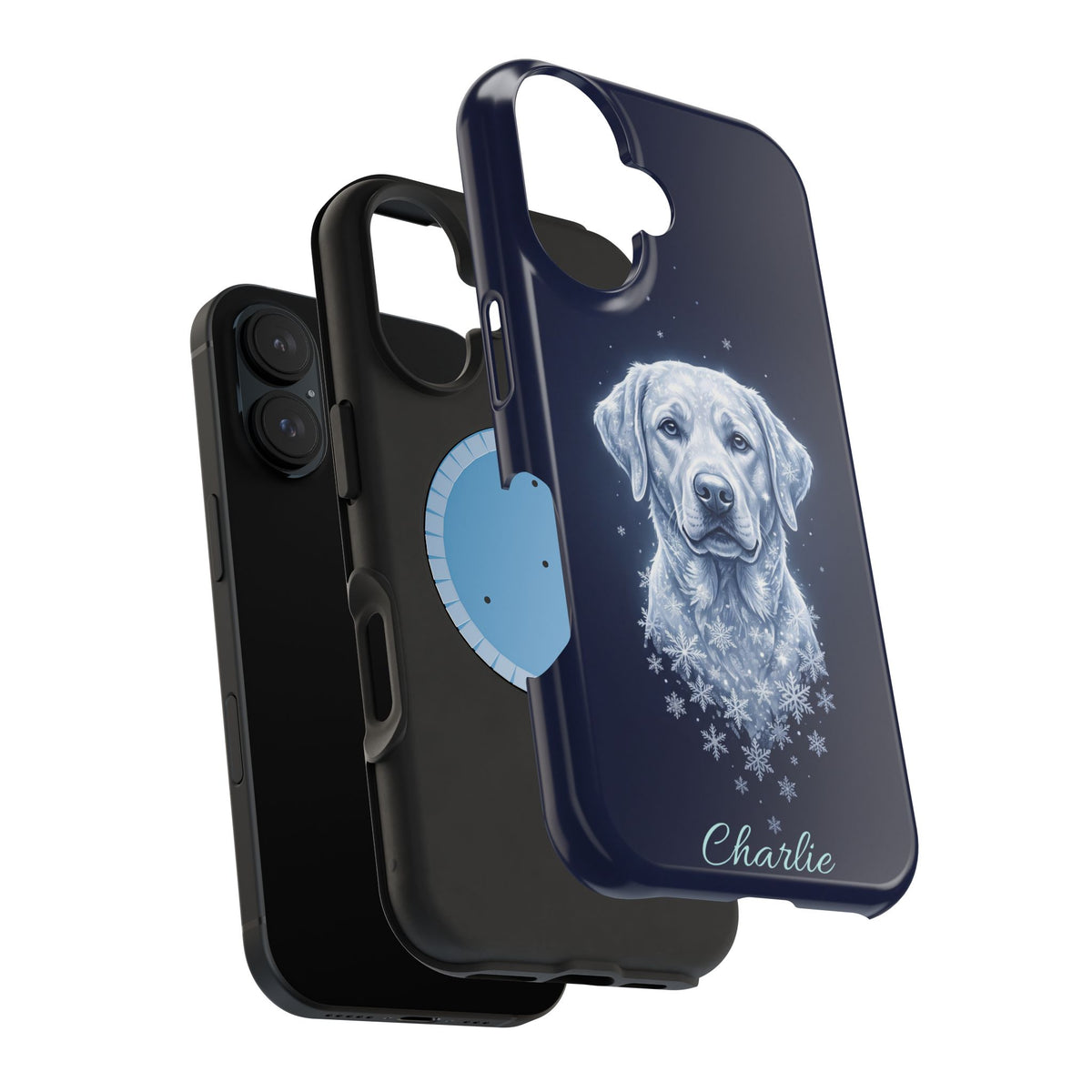 Personalized Winter Snowflake Labrador Phone Case — Tough Magnetic Case with Wireless Charging