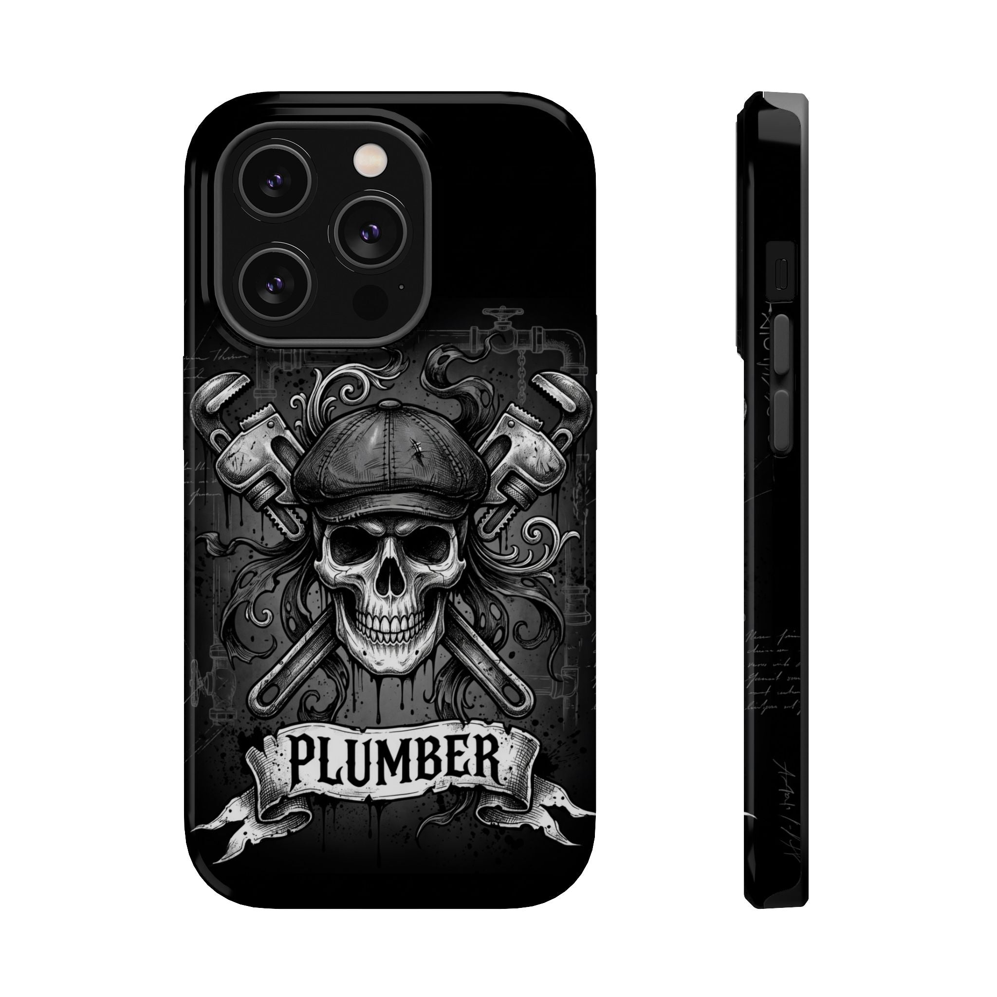 Skull & Wrenches Plumber Phone Case — Wireless Charging Cover