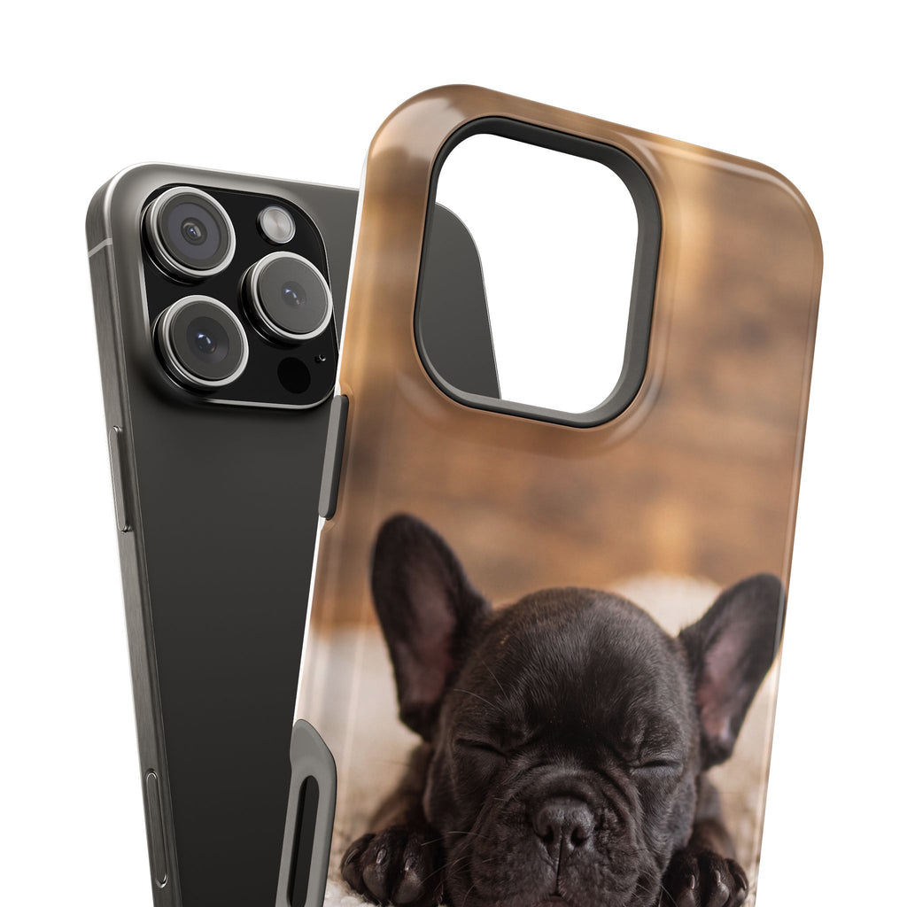 Sleepy French Bulldog Phone Case — Impact-Resistant Wireless Charging Cover