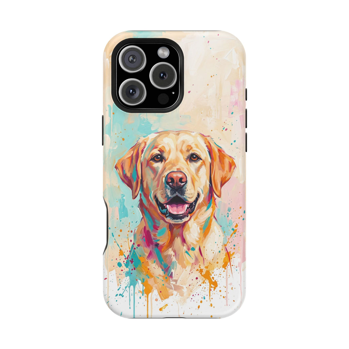 Yellow Labrador Colour Splash Phone Case — Tough Magnetic Case with Wireless Charging