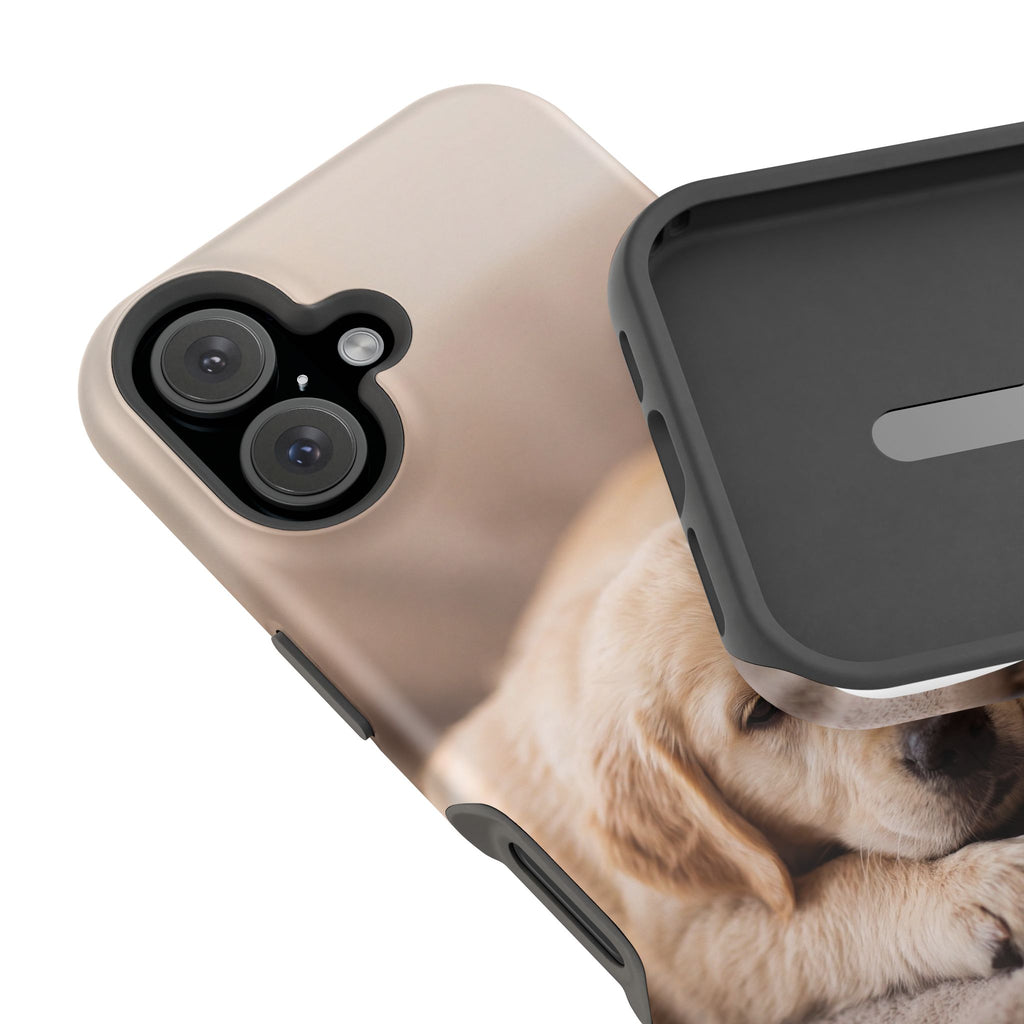 Golden Retriever Puppy Phone Case — Impact-Resistant Wireless Charging Cover