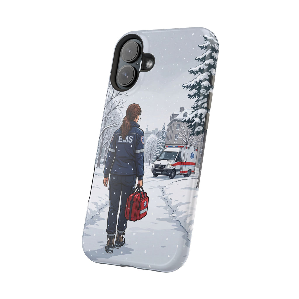 Paramedic/EMT Winter Phone Case — Magnetic Wireless Charging Cover