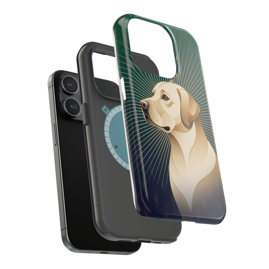 Art Deco Labrador Phone Case — Tough Magnetic Case with Wireless Charging