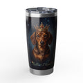 Dachshund King Stainless Tumbler — 20oz Travel Mug with Crowned Dog Galaxy Design