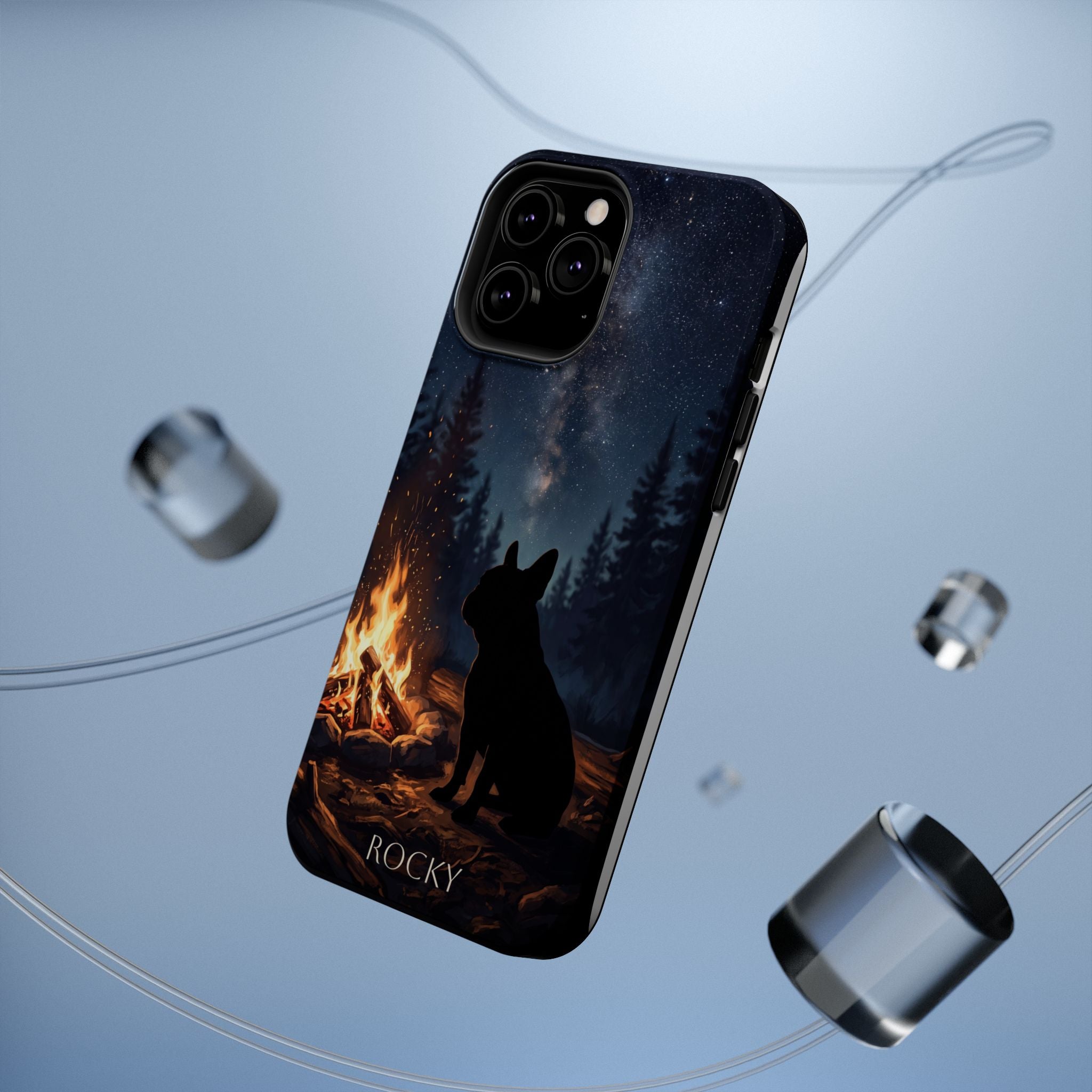 Personalized French Bulldog Campfire Phone Case — Wireless Charging Cover