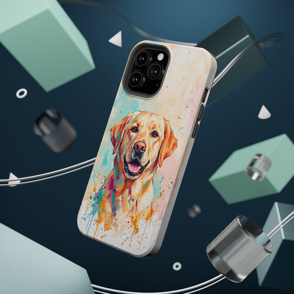 Yellow Labrador Colour Splash Phone Case — Tough Magnetic Case with Wireless Charging