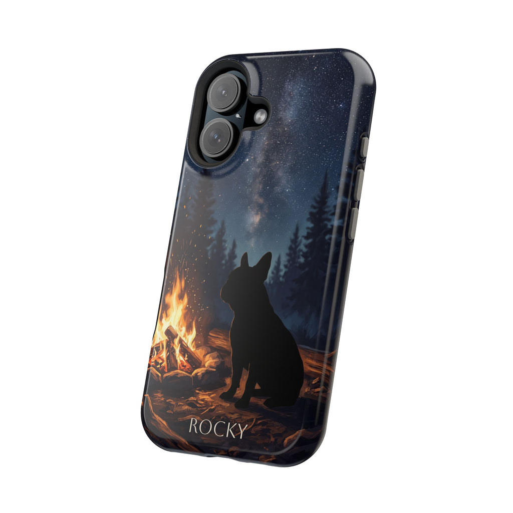 Personalized French Bulldog Campfire Phone Case — Wireless Charging Cover