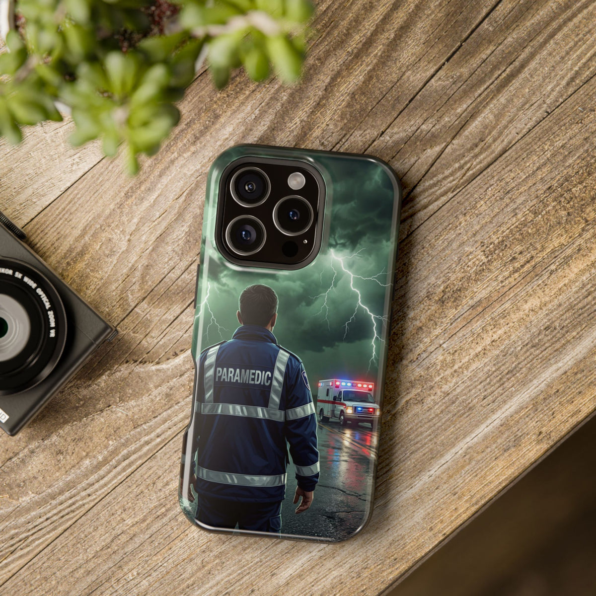 Paramedic Green Storm Phone Case — Magnetic Wireless Charging Cover