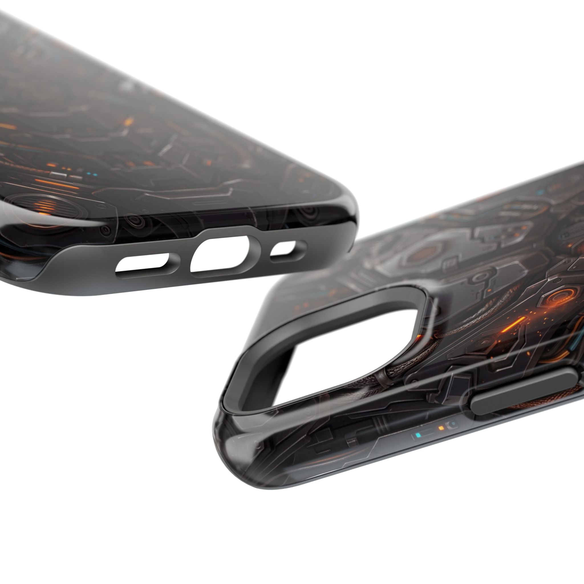 Mech Armor Phone Case — Industrial Circuit Wireless Charging Cover