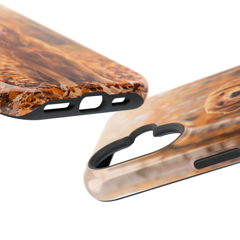 Autumn Golden Retriever Phone Case — Impact-Resistant Wireless Charging Cover
