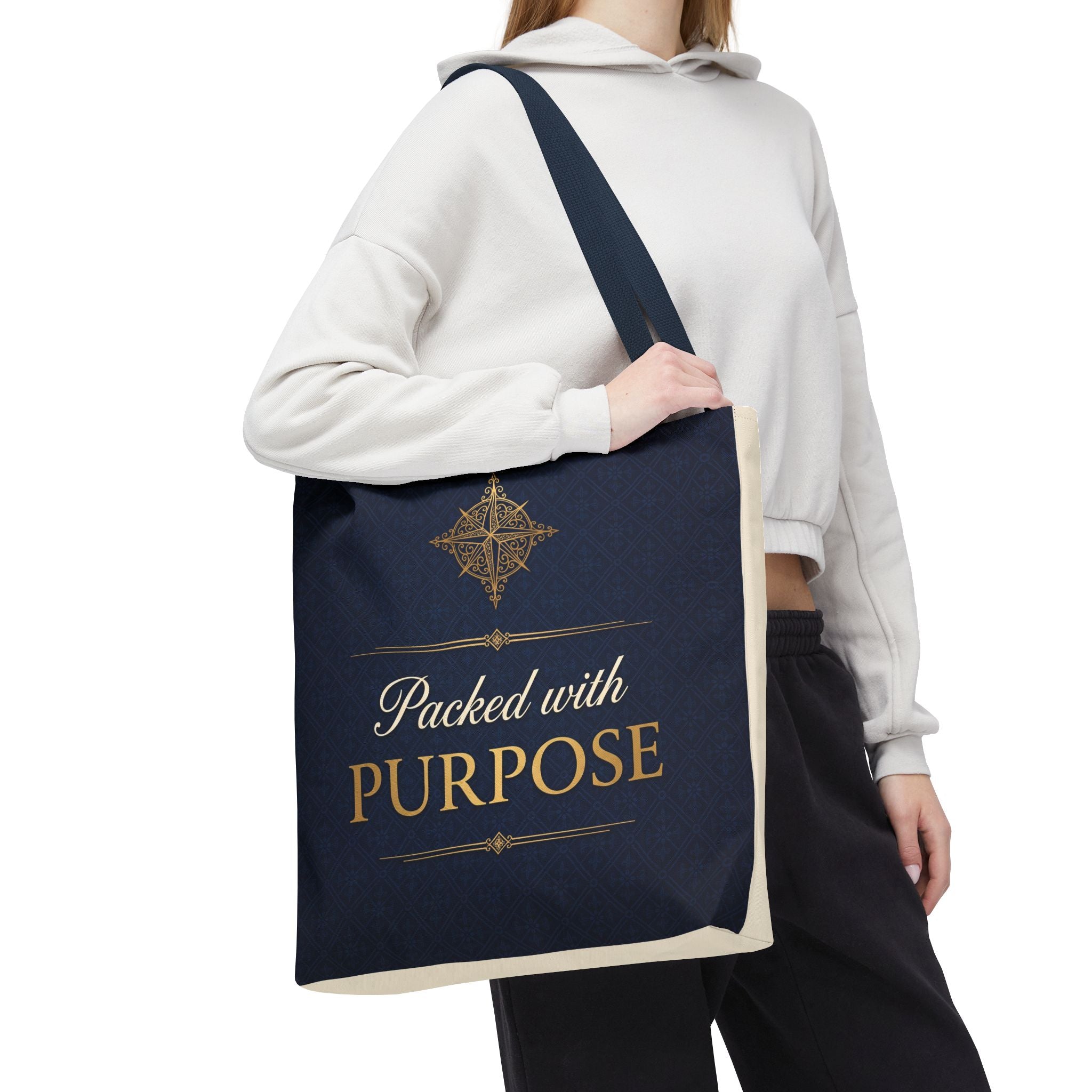 Packed with Purpose Tote | Inspirational Nurse Gift Tote Bag | Healthcare Worker Appreciation Gift | Premium Polyester Carry-All