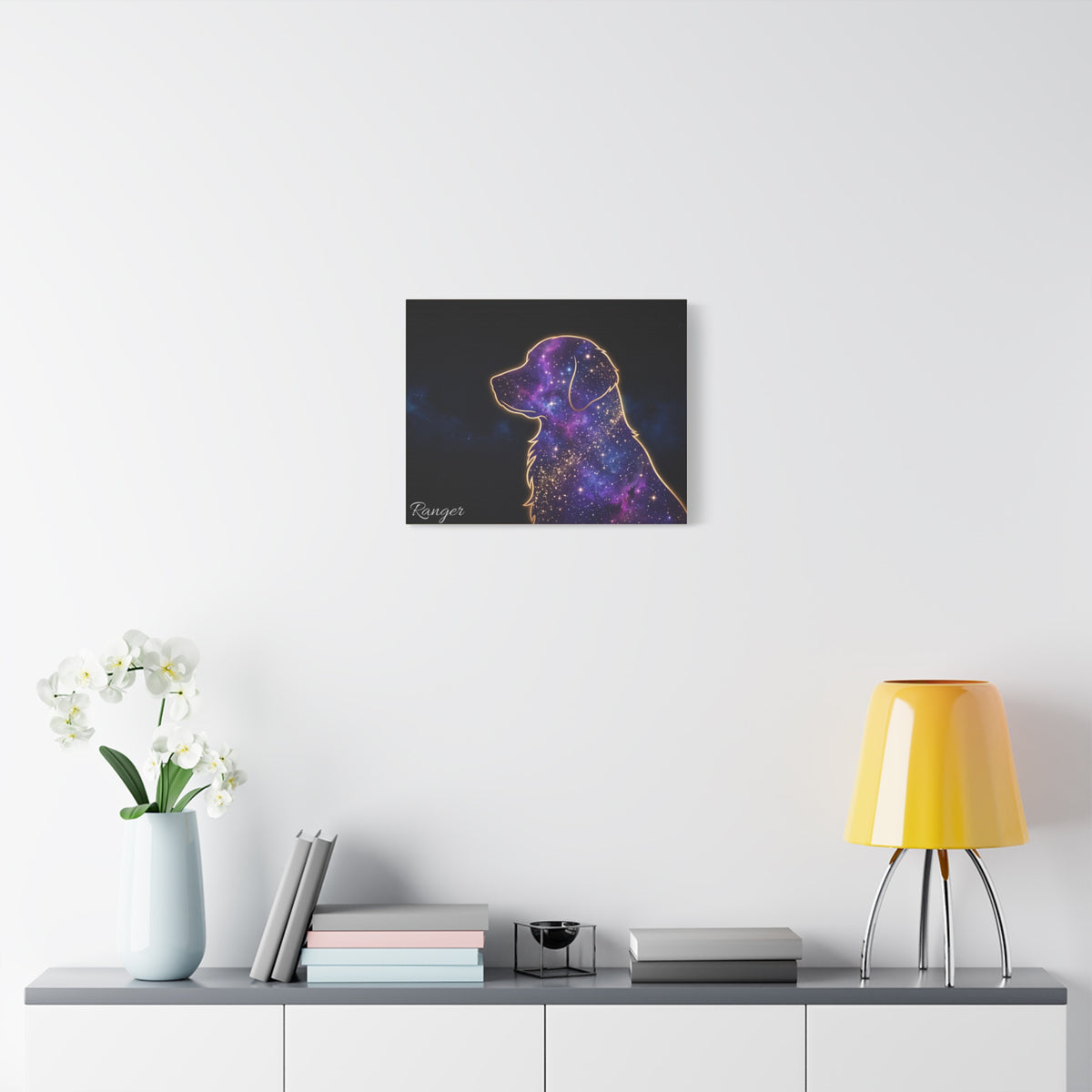 Golden Retriever Personalized Canvas | Galaxy Silhouette Wall Art