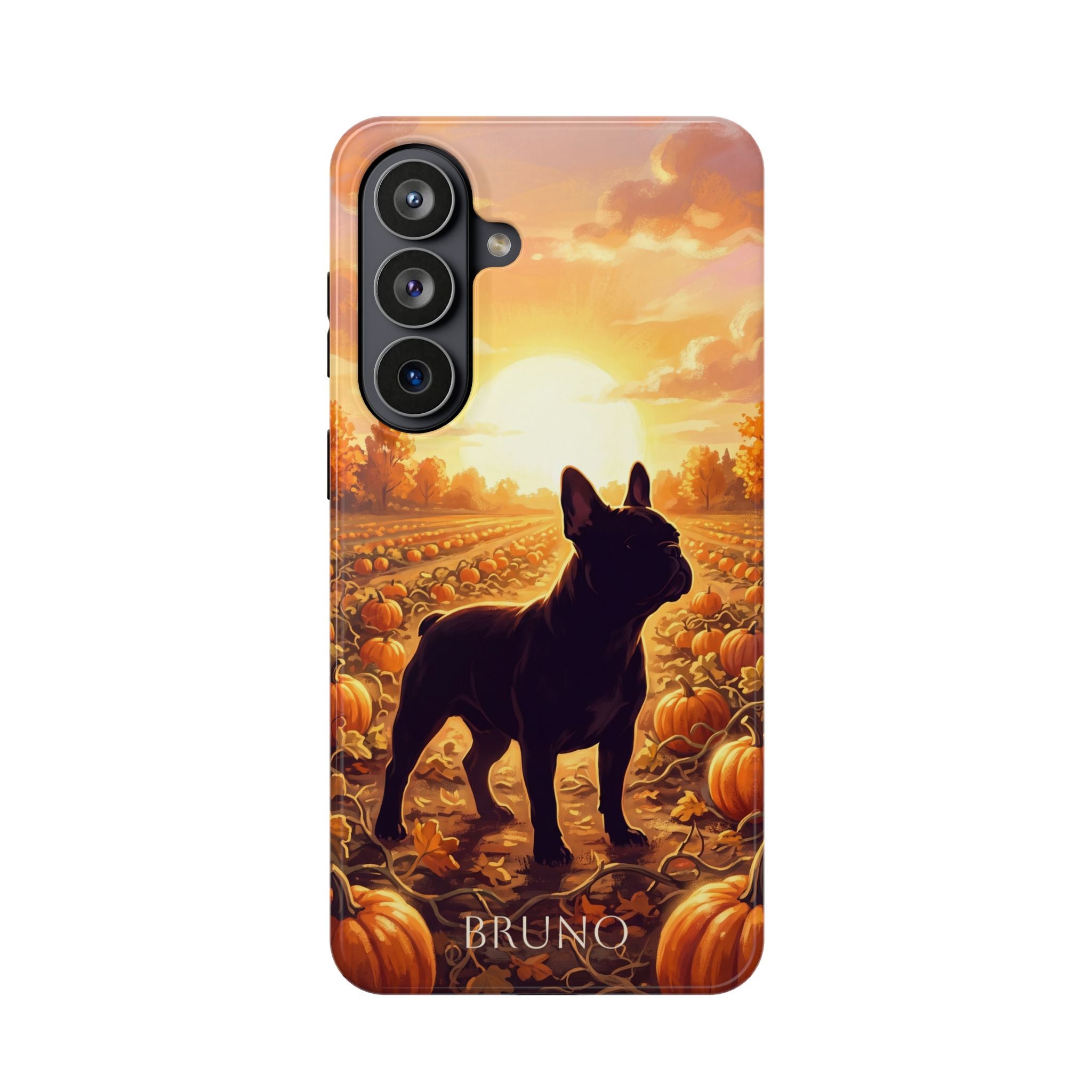 Personalized French Bulldog Pumpkin Patch Phone Case — Wireless Charging Cover