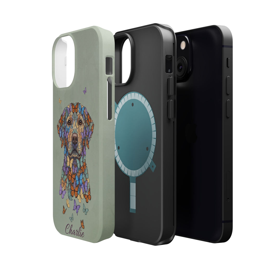Personalized Butterfly Labrador Phone Case — Tough Magnetic Case with Wireless Charging