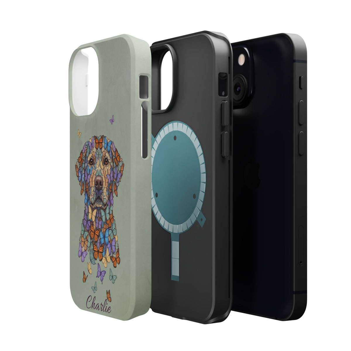 Personalized Butterfly Labrador Phone Case — Tough Magnetic Case with Wireless Charging